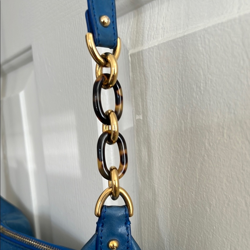 Fendi Vitello Savana Forever Blue Leather Crossbody Bag authentic - Picture 5 of 16